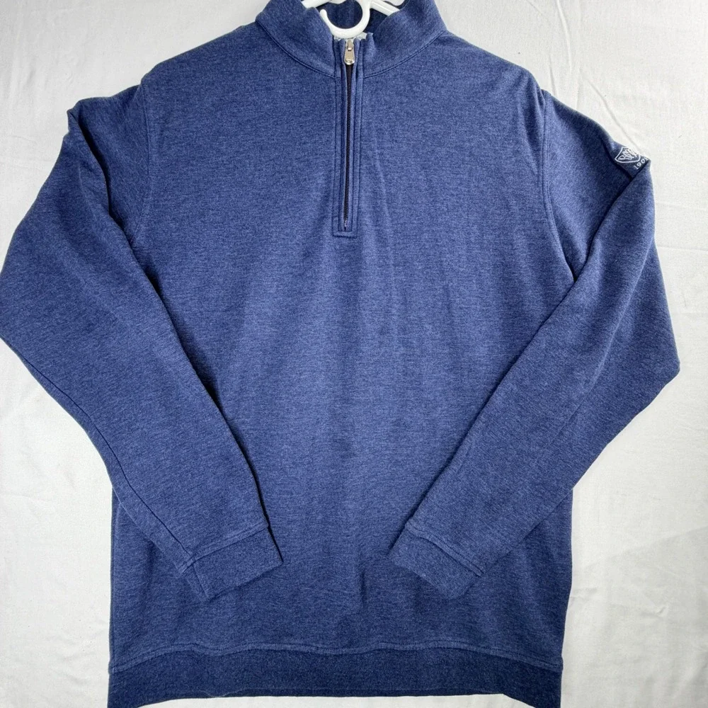 Peter Millar Mens Quarter Zip Pullover Sweater Blue Size M Embroidered Logo Golf
